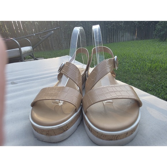 Marc Fisher Gordy Size US 9.5M Women's Strappy Wedge Sandals Dark Natural - Picture 9 of 15